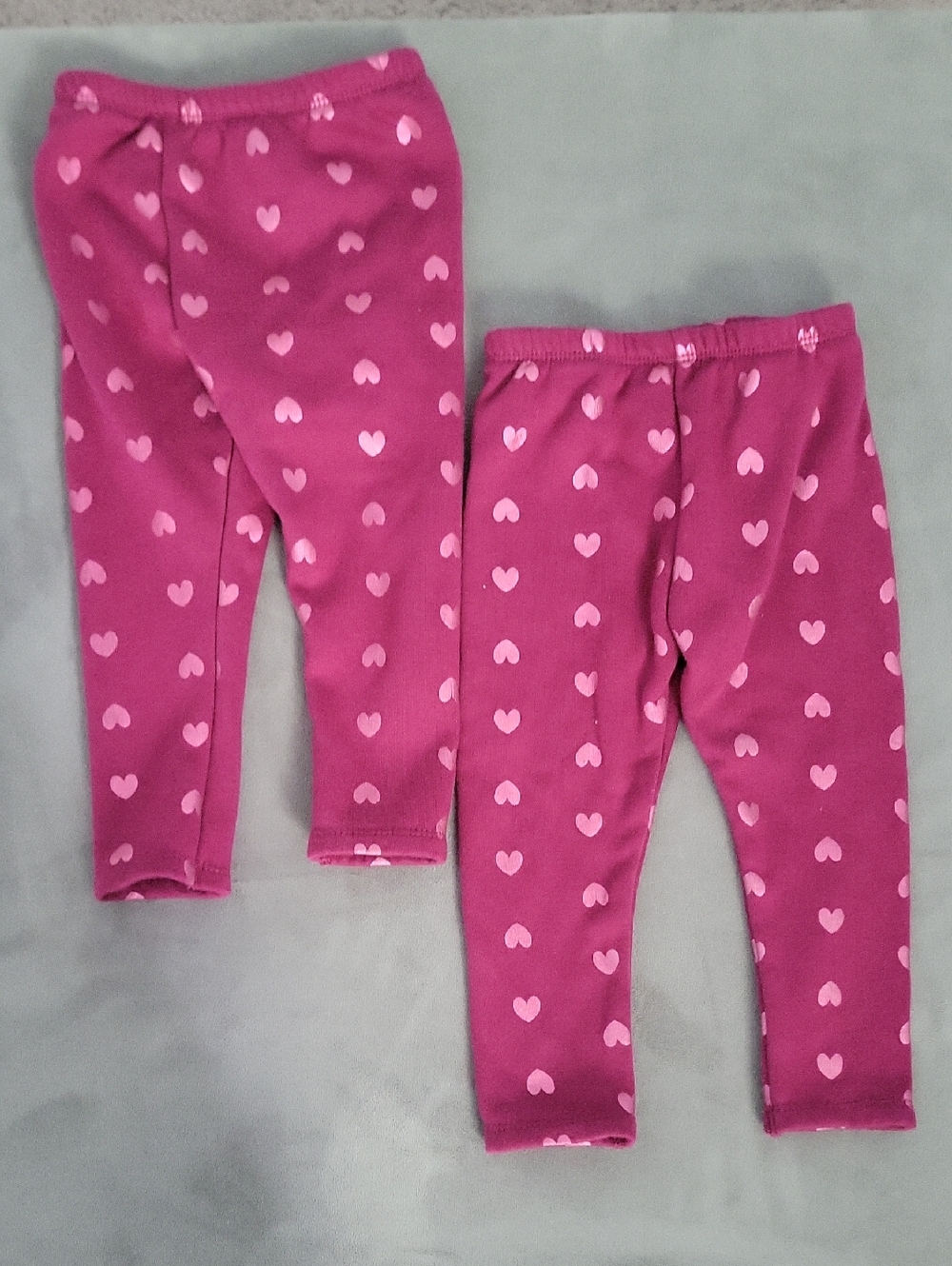 Girls' Pink Heart Print Leggings - Pack of 2 ❤️🩷